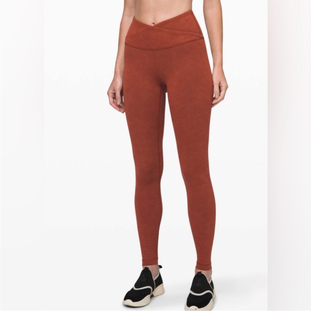Like New- Lululemon- Sz 12- Always On HR Foldover- 28” Leggings- Rustic Clay